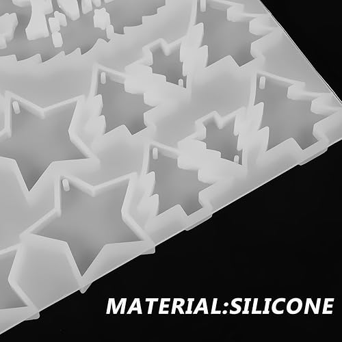 Miniatura 6 de EXCEART Moldes de silicona de resina de Navidad, molde de árbol de Navidad 3D, moldes para colgante de estrella con agujero para colgar, molde de