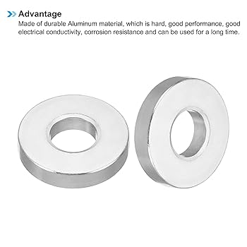 Sourcing Map 12pcs Aluminum Spacer 8.5mm Bore X 20mm OD X 10mm Length