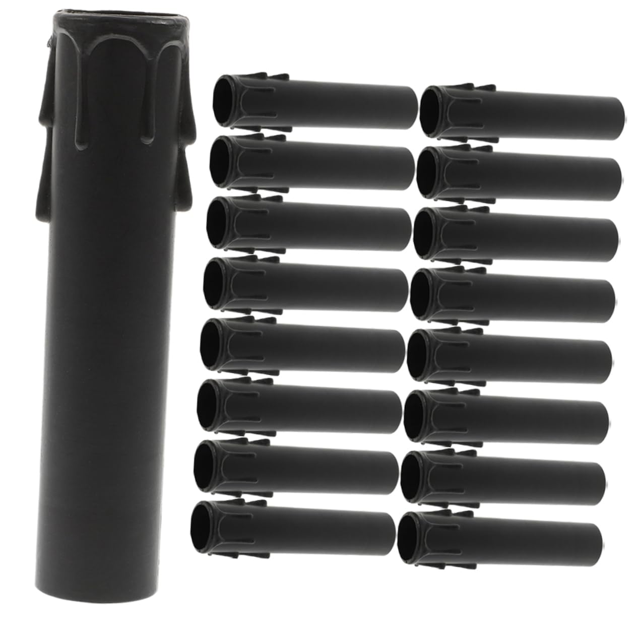 20pcs Teardrop Plastic Sleeve Chandelier Covers Candle Drip Sleeve Tubes Plastic Covers Tubes for Chandelier Socket Covers Chandelier Parts Socket Holders Candle Drips Sleeves