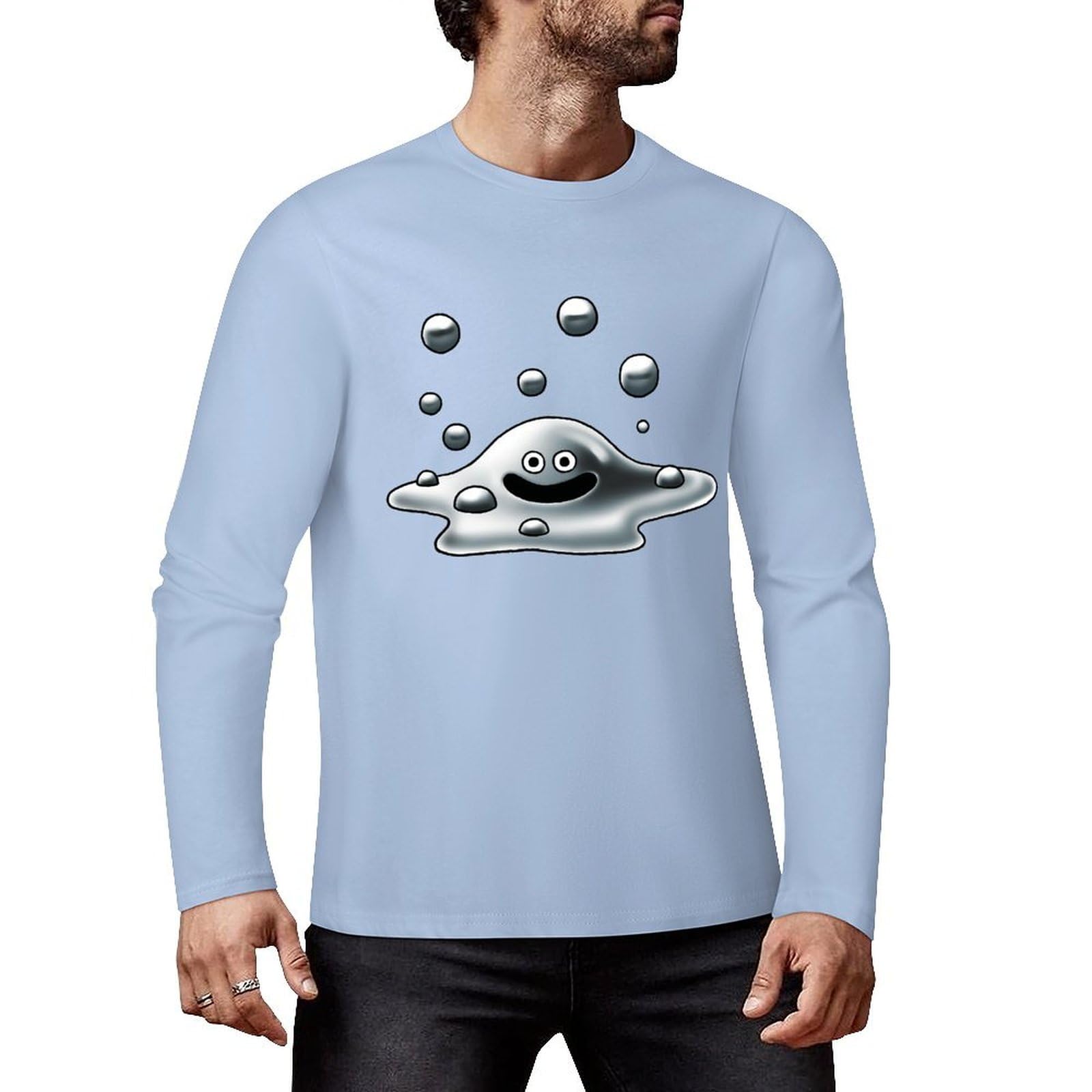 Amazon.co.jp: Tシャツ スライム 長袖 面 メンズ ティーシャツ ロングT