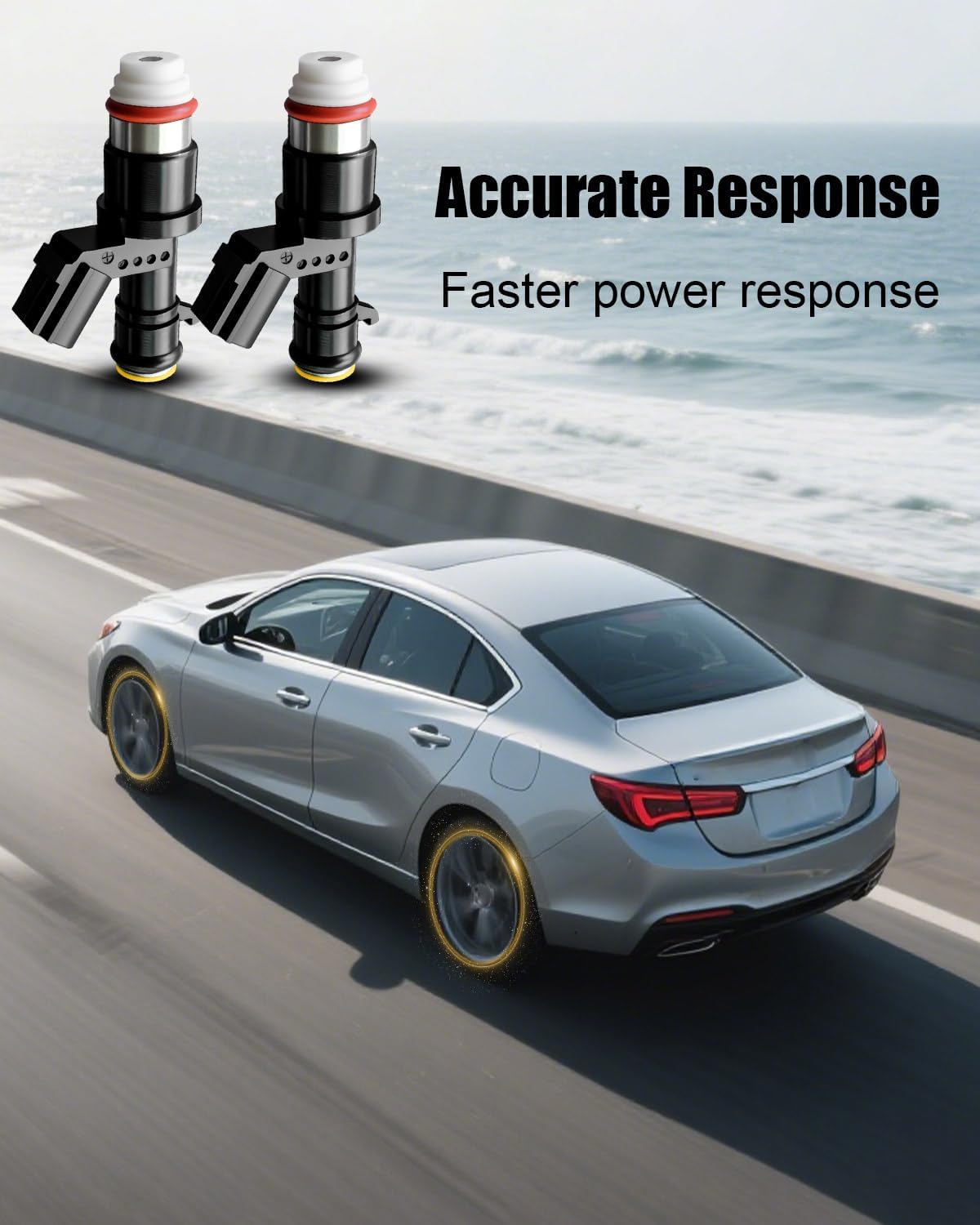 4 Pcs Fuel Injectors Set Compatible with Honda Accord Civic CR-V 2008-2015 Acura ILX TSX 2009-2015 Replace 16450R40A01 16450R40Y01 FJ1046 MP56160 8002082N