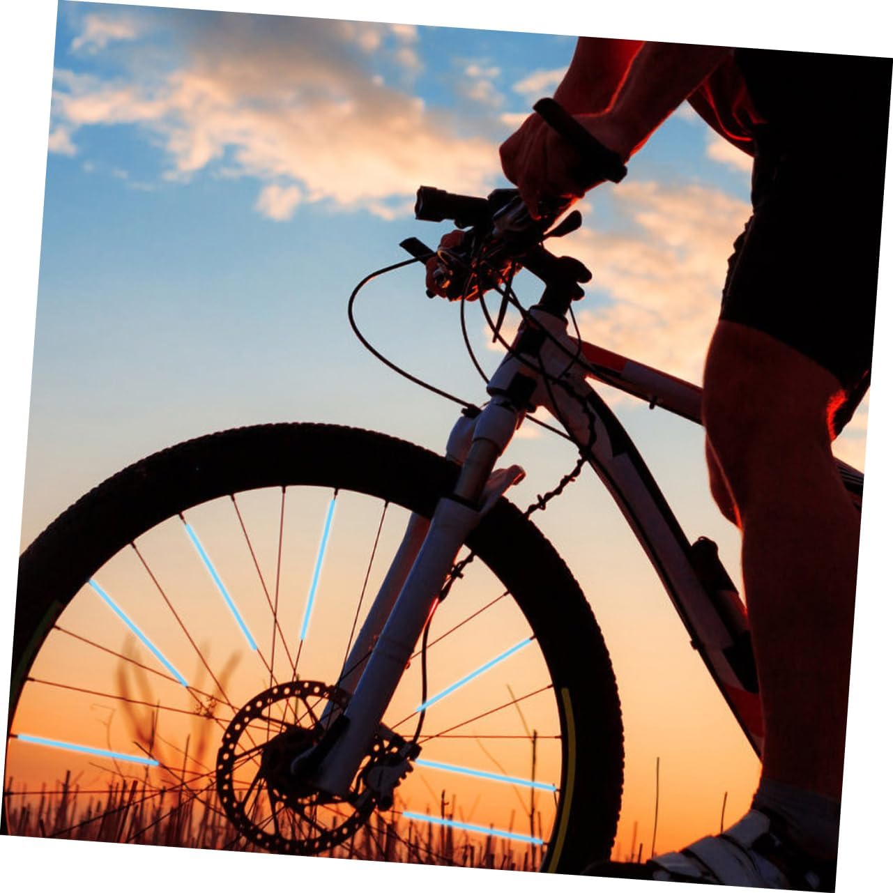 WOONEKY 144pcs Bike Wheel Spokes Covers Durable Bike Protector for Mountain Bicycles Decorative Rim Wraps for Enhanced Aesthetics and Protection for Outdoor Activities