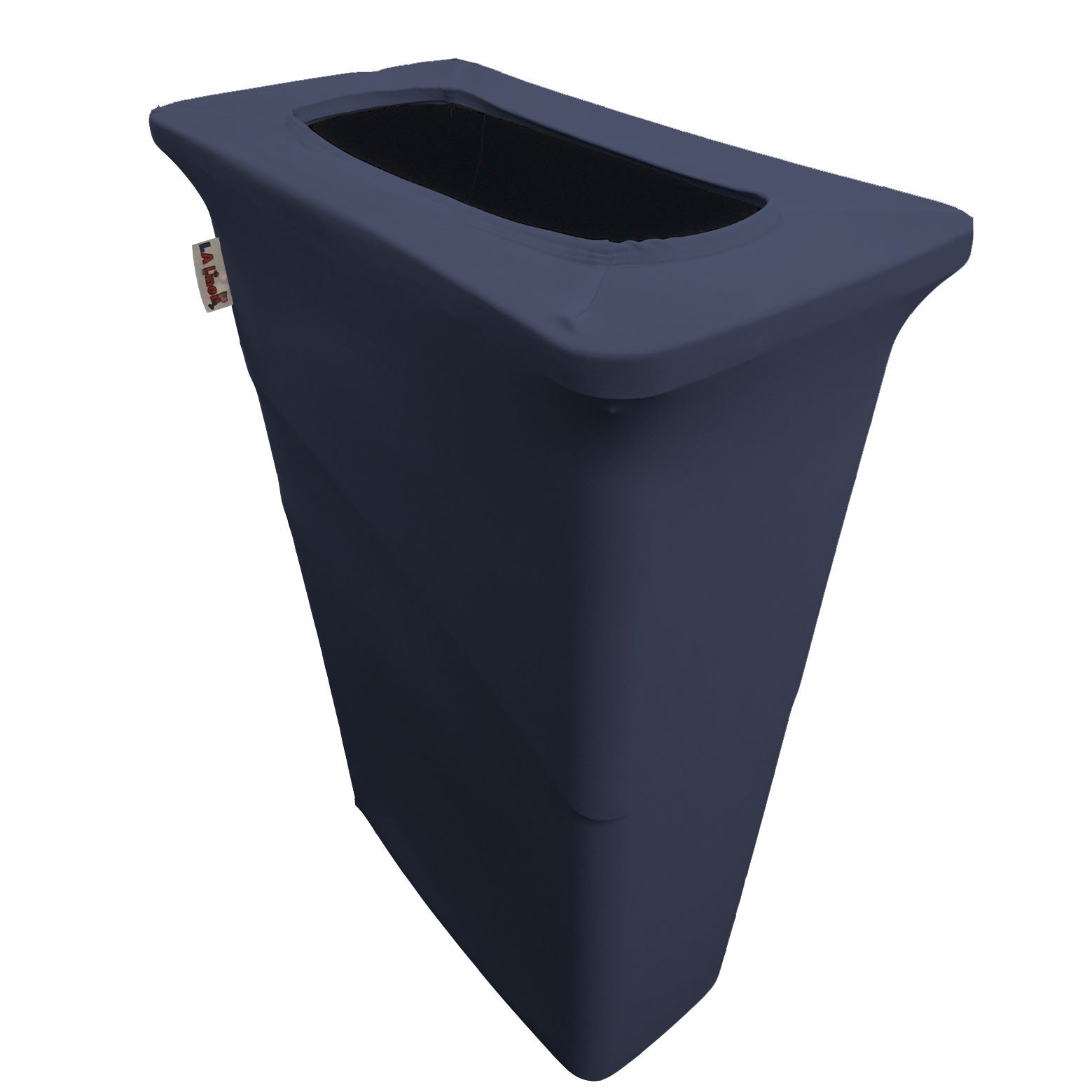 LA Linen Stretch Spandex Fitted Trash Can Cover for Slim Jim 23-Gallon, Bin Waste Container Cover, Outdoor Indoor Patio Backyard Decor, Navy