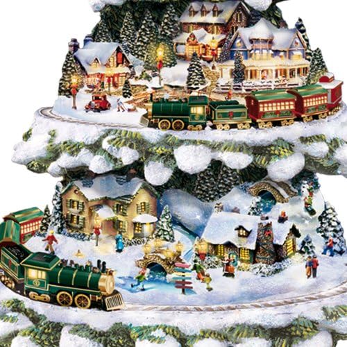 The Bradford Exchange - 'Wonderland Express' Christmas Tree by Thomas Kinkade - Lights, Music and Moving Train