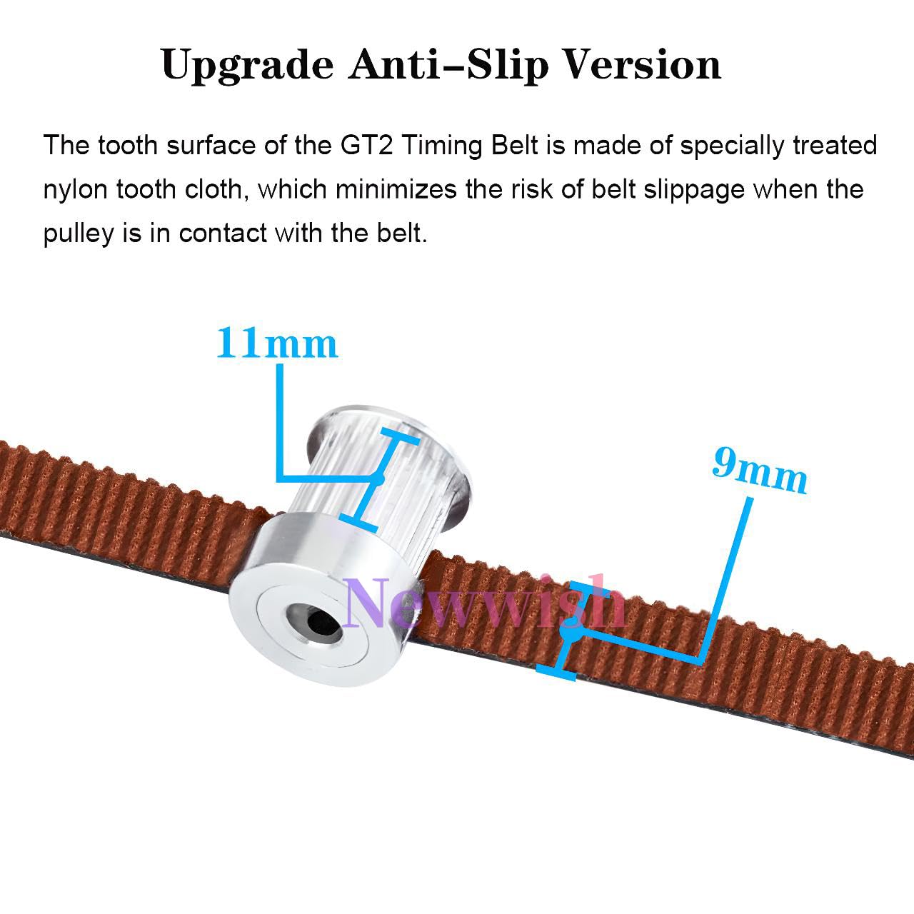Courroie Crantée GT2 9mm Largeur,Pas 2mm,Courroie de Distribution GT2,Timing Belt 9mm,Renforcée Fibre Verre,Résistante,Surface Dents Nylon pour Voron 2.4 et Autres Imprimantes 3D.(10 mètres)