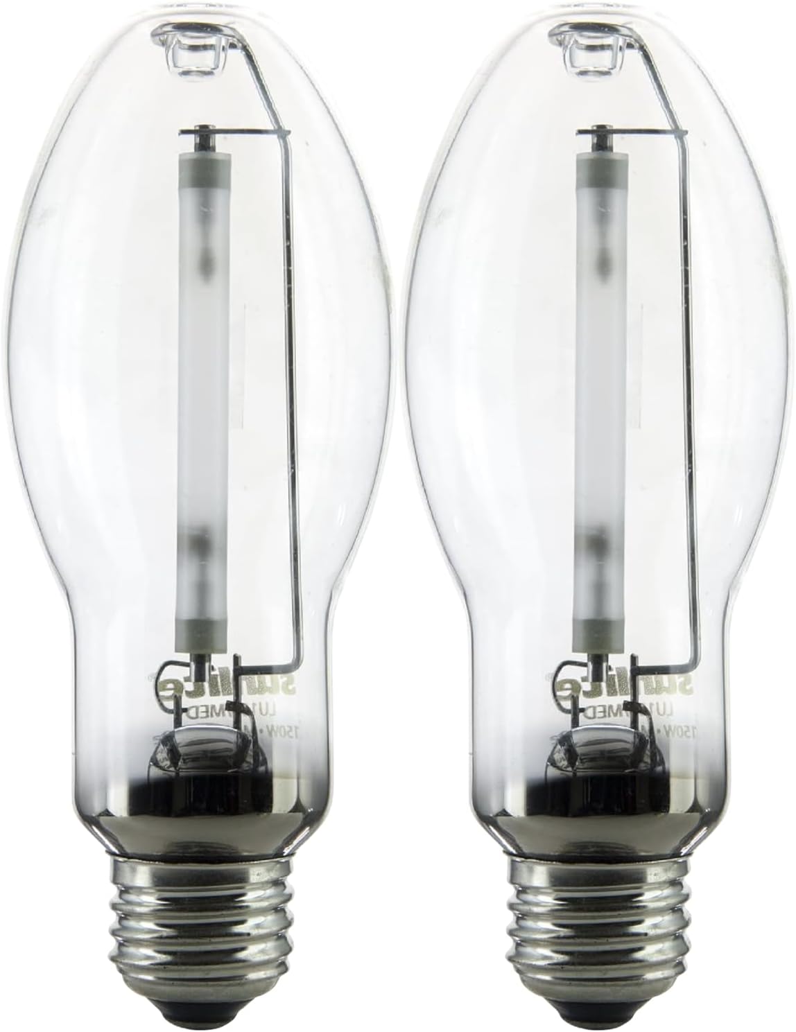 Sunlite LU150/MED High Pressure Sodium Light Bulb, 150 Watts, ED17/MED, Medium Base (E26), ANSI Code S55, 15000 Lumen, 20000 Life Hours, Clear, 2100K, 2 Pack