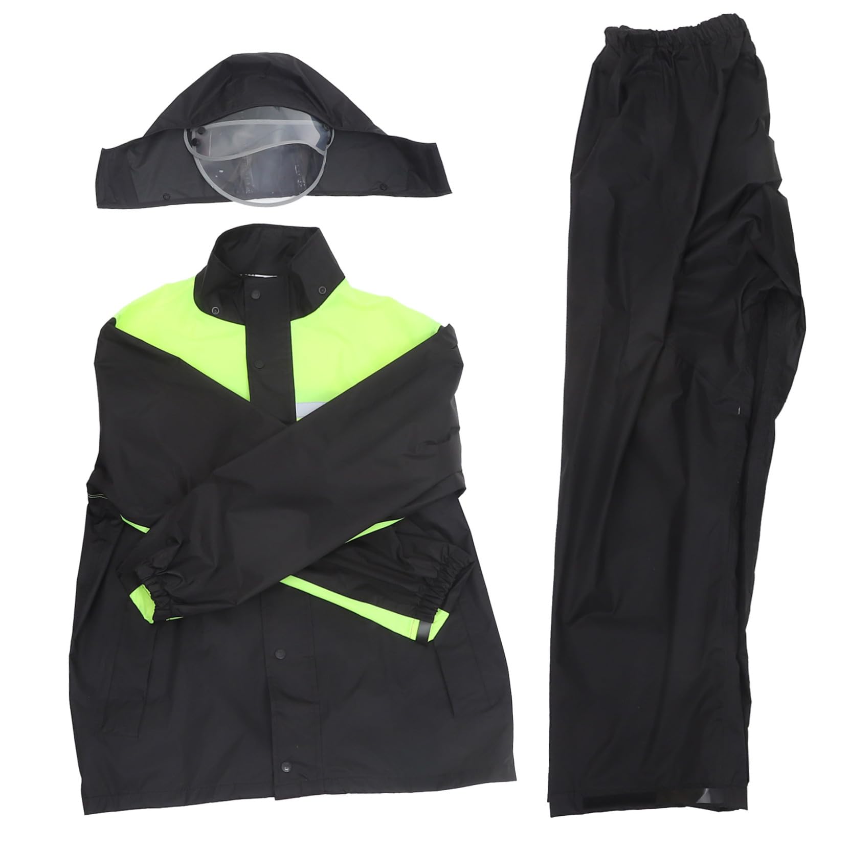 SOESFOUFU 1set Motorcycle Rain Gear for Men Rain Jacket and Pants Reflective Strips Outdoor Protective Suit for Riding Rainy Weather