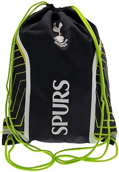 Tottenham Hotspur FC Sports Bag Drawstring Gym Bag with Flash Design and White Crest