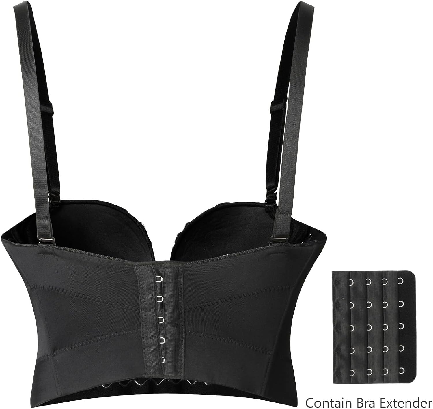 Charmian Women's Spaghetti Straps Rhinestone Beaded Clubwear Bustier Crop Top Bra - Image 5