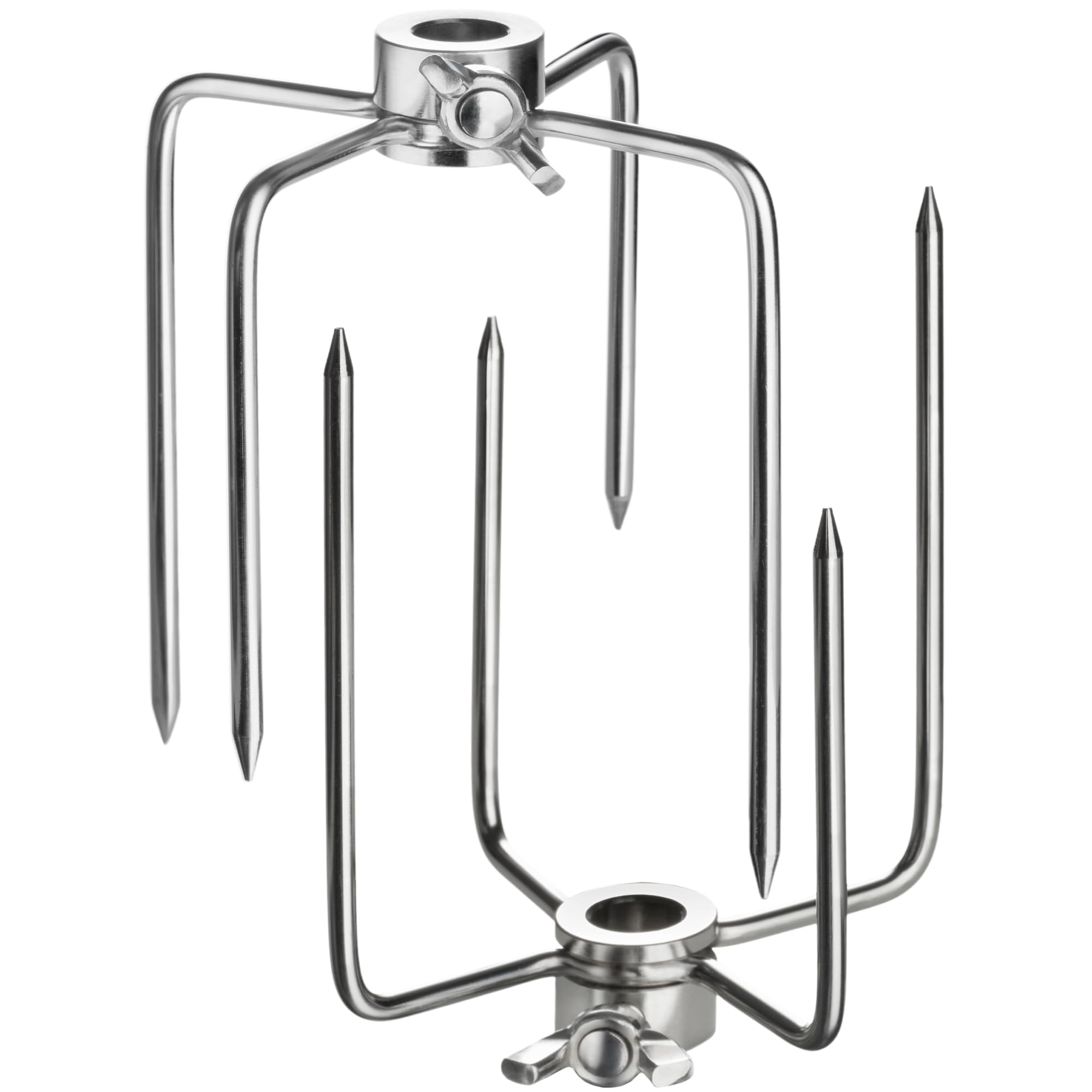 Praknu 2 Morsetto per Spiedo da Girarrosto 12mm - Forchettone Fermacarne da Arrosto Acciaio Inox - Fissaggio della Carne - Lavabile in Lavastoviglie