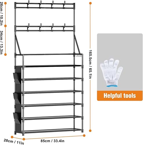 Miniatura 3 de OYREL Zapatero organizador de zapatos de 6 niveles, 24-30 pares de zapateros para armario, puerta delantera, entrada, gran capacidad, ahorro de