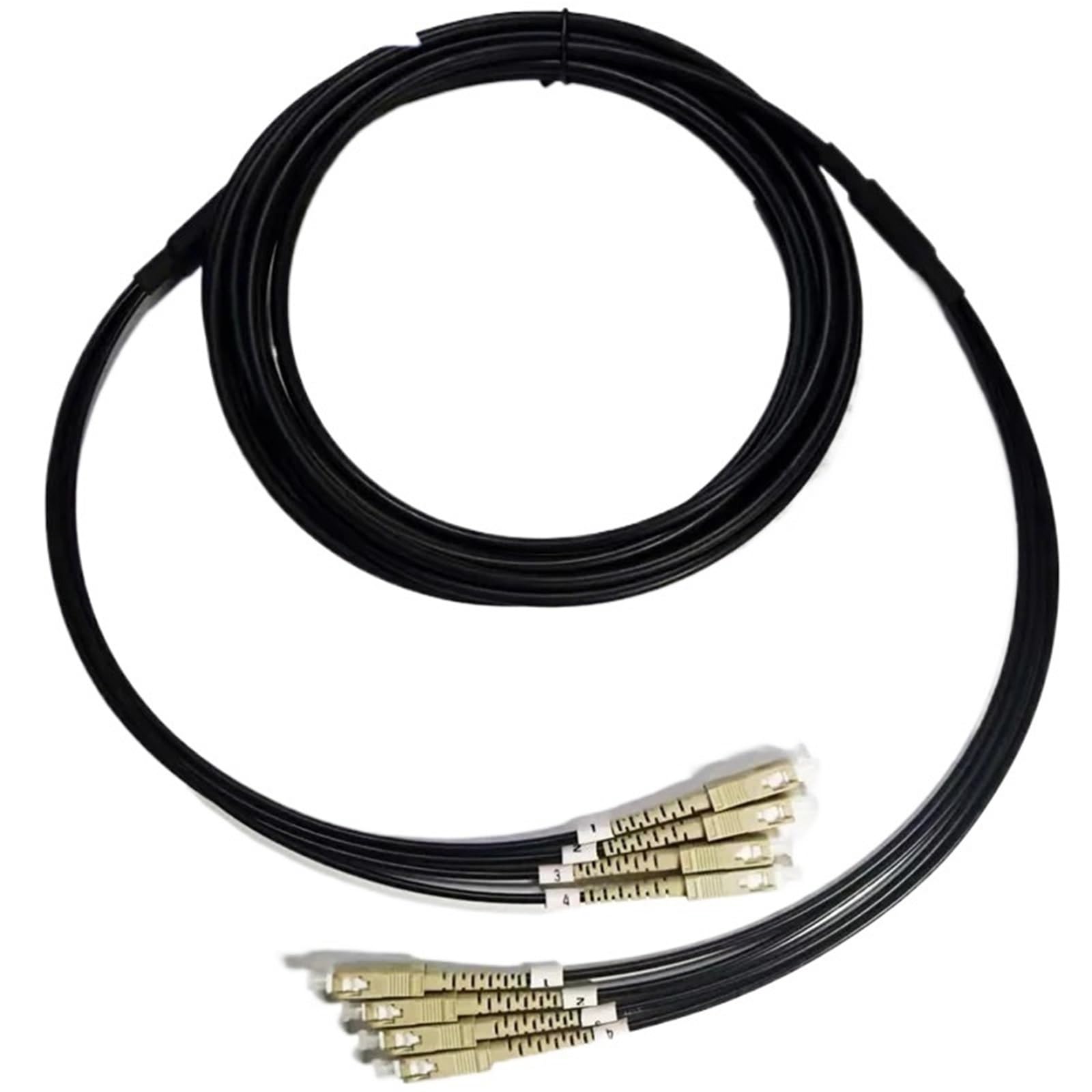 Câble de raccordement fibre optique 4-Core OM3 TPU blindé 150 m, 200 m, 250 m, 300 m, 4C SC LC FC ST, A, multimode, 4 fibres, pont fibre optique extérieur (300m SC-SC)