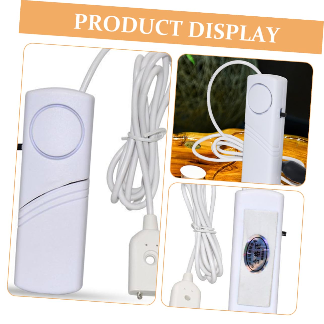 DOITOOL 5 Pièces Alarme De Niveau d'eau Notification Porte Chauffage Capteur Fuite Alerte Alarme d'eau Blanche Plastique
