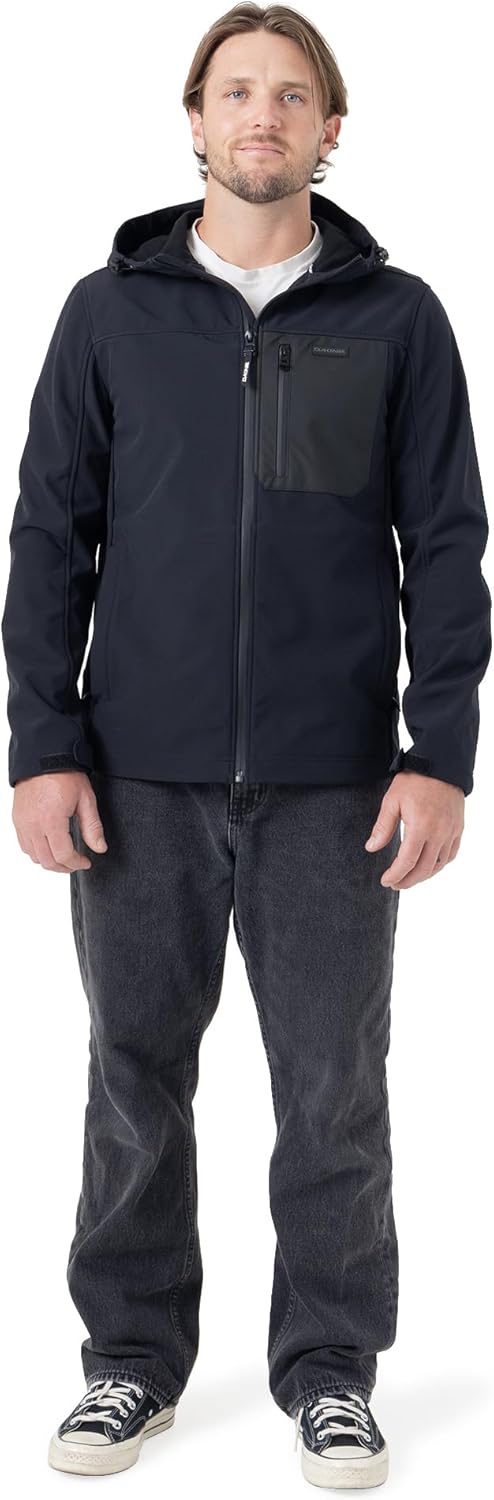 Dakine Men's Bonded Softshell Hoodie – Water-Resistant Zip-Front Jacket with Adjustable Hood