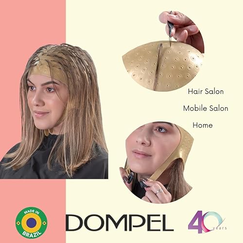 Miniatura 6 de Dompel Gorro de silicona con reflejos | Gorra de silicona profesional reutilizable | Especial para teñir el cabello (1, oro romana)