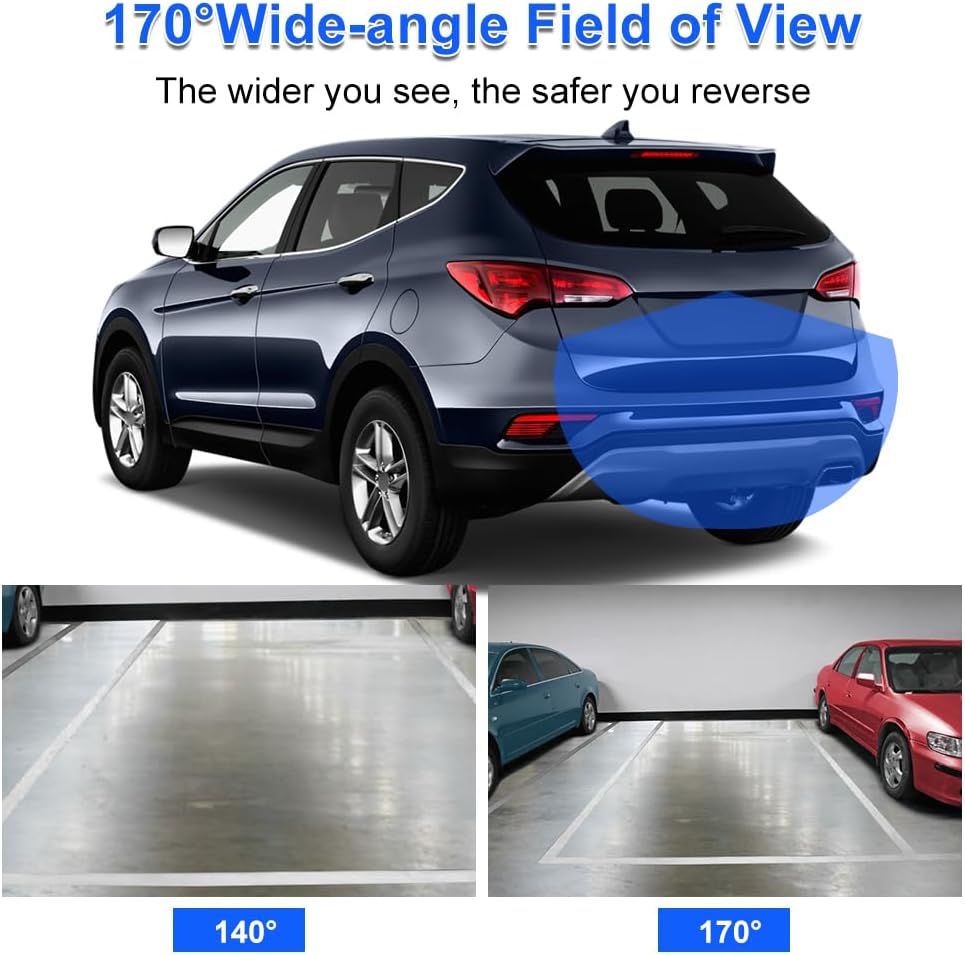 JDMON Backup Camera Replacement for Hyundai Santa Fe 2.0L L4 2.4L L4 3.3L V6 2017 2018 Reverse Rear Park Assist Camera Replacement for 95760-2W640 957602W640 95760-2W641 957602W641 A52-74-001