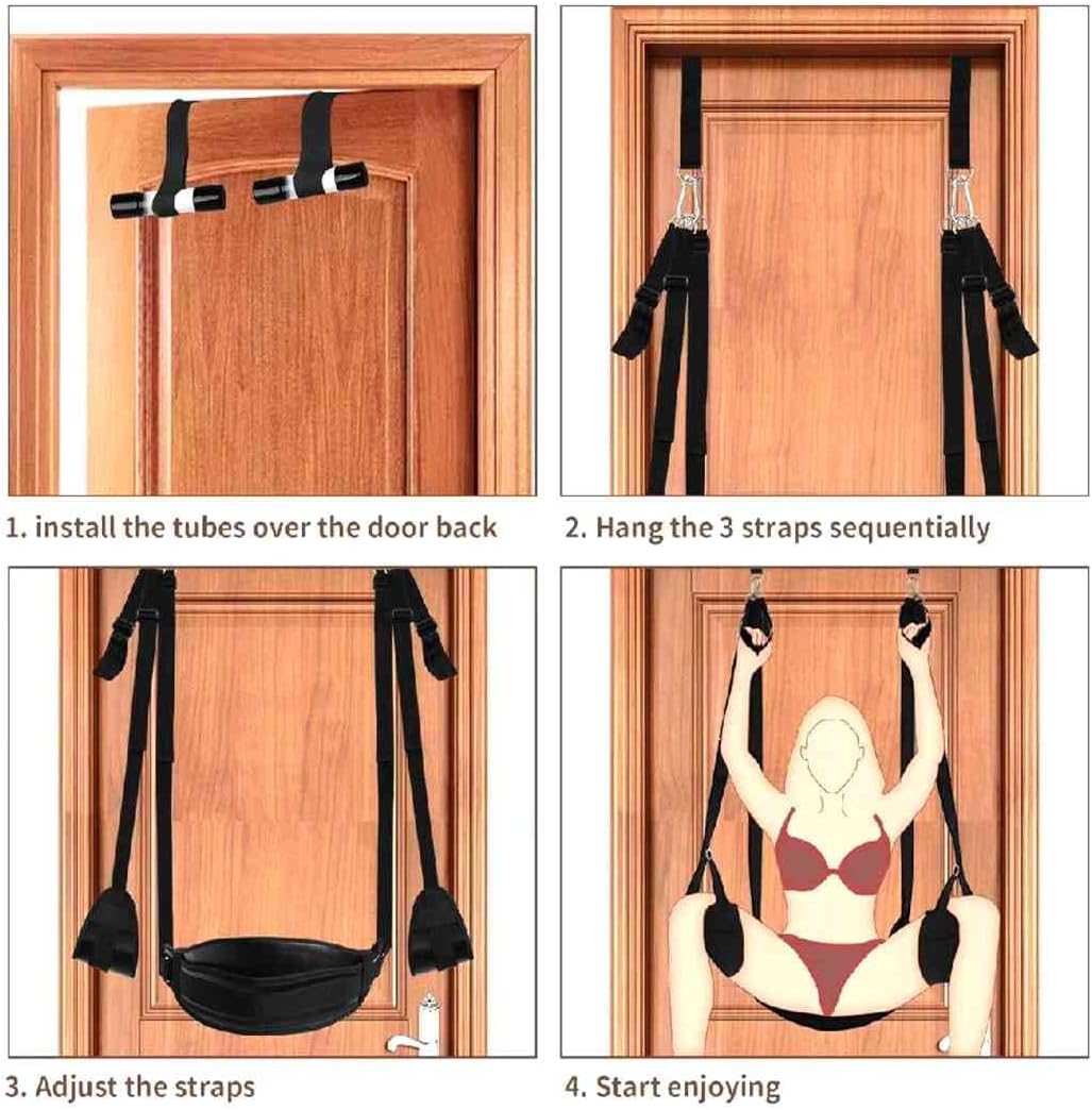 Sex Slingshot Swing Over The Door Swing for Adults Couples with Seat Frequent Flyer Door Swing Sex Pure Romance On Door Frame Stand Sex Furniture for Bedroom Accessories Sex Toys for Women Sweatshirt