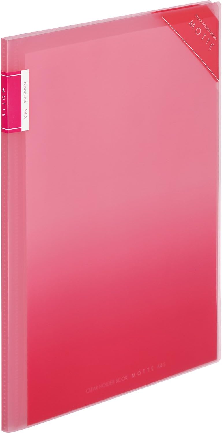 Kokuyo F-LM5710P-6 File, Clear Holder Book, Motte A4, 6P, Pink