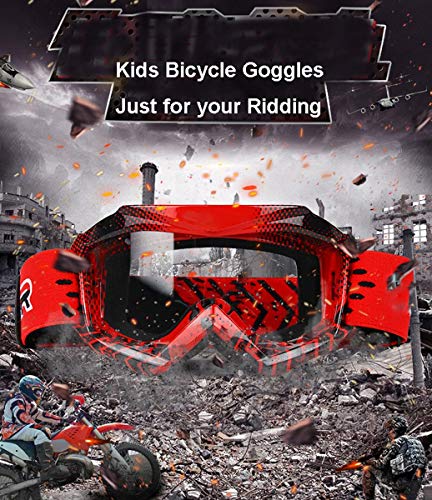 June Sports Motorbike Goggle Glasses Kids Teens Youth Motorcycle Goggles Cycling Clear Vision Uv Protection Dust Wind Proof Motocross Dirtbike Racing Dirt Bike Goggle Children Orange Kg4 #TOP2