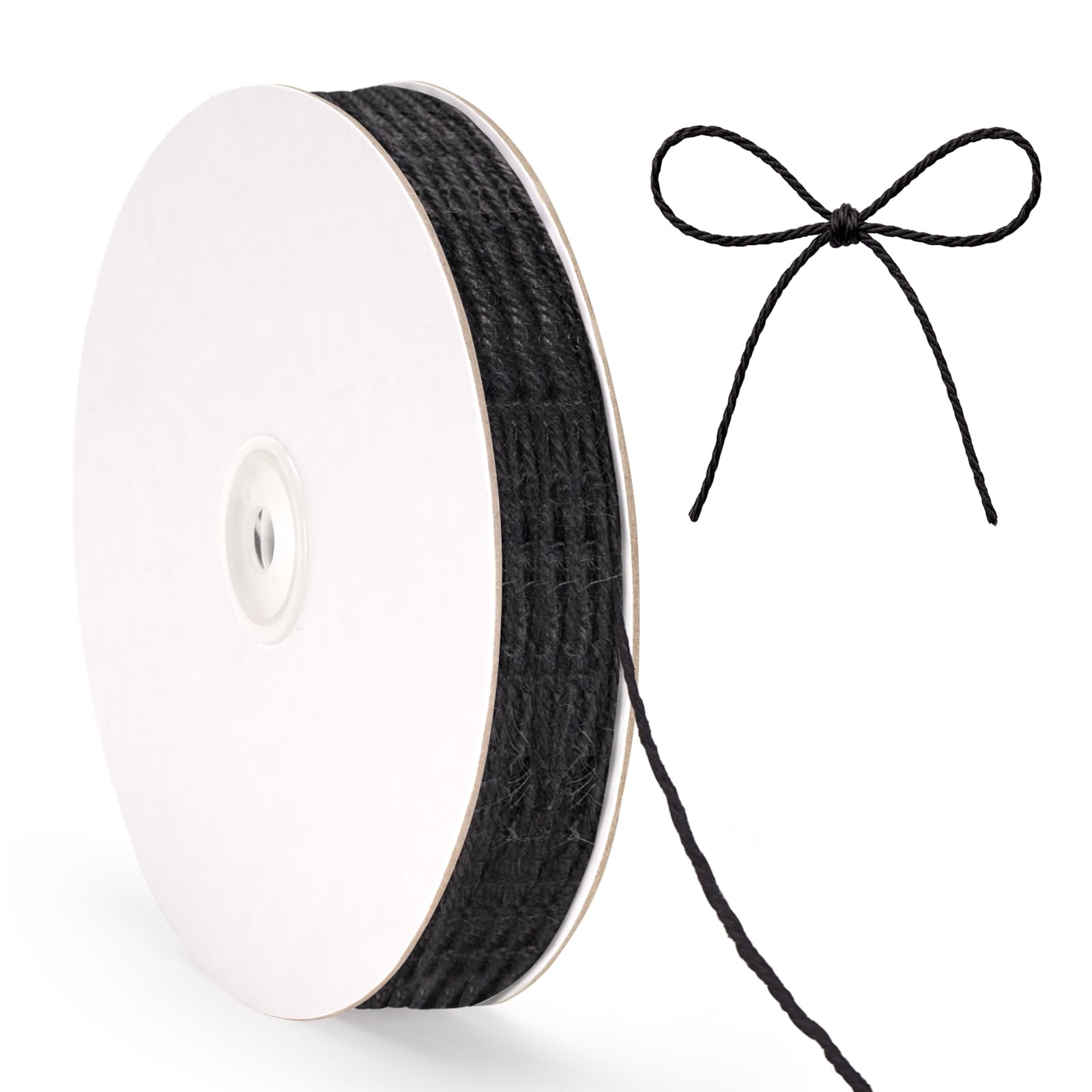 G2PLUS 2MM Jute String Twine, 100M Black Natural Garden Twine for DIY Art and Crafts, Gardening Use, 3 Ply
