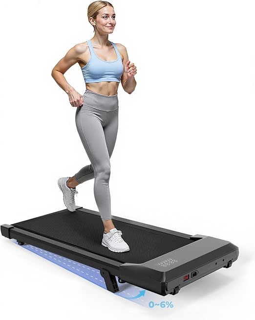 SupeRun Under Desk Walking Pad With Incline: Compact Treadmill for Home Office