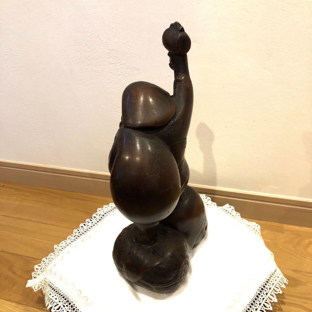 【縁起物】七福神大黒天　金属置物/骨董品 縁起物 九谷焼 大黒天 置物 七福神 古美術品 金彩 骨董品