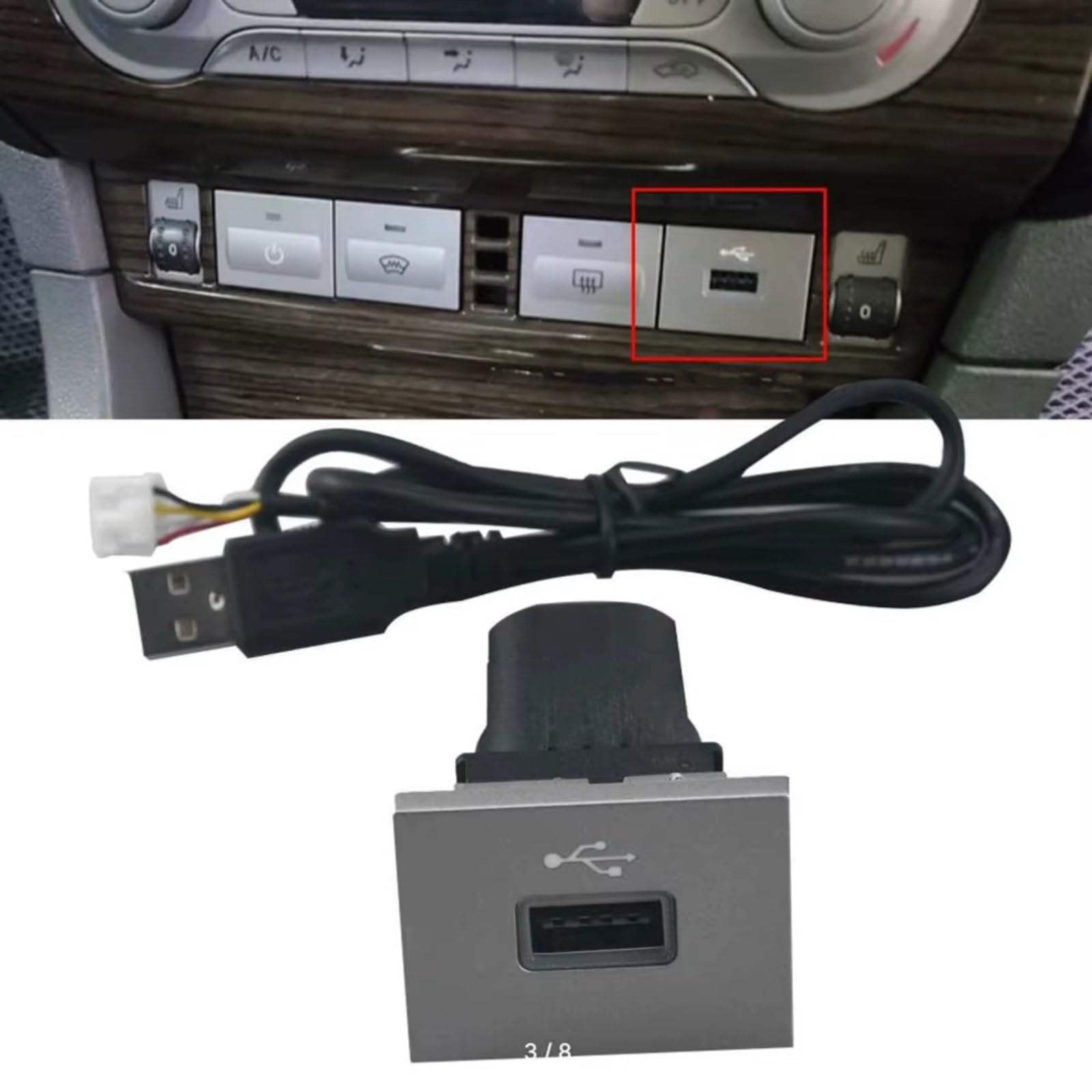 Porta USB Center Compatibile Con Ford Per Focus 2 Per Mk2 2009-2011 12V 24V Auto Convertita Adattatore Carico Del Veicolo Interfaccia Presa Flash Adattatore Presa USB(Silver)
