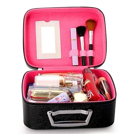 Buy Credly Makeup Box Cosmetic Box Toiletry Box Organizer With Magnifying Compact Makeup Mirror At Amazon In