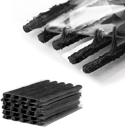 Miniatura 7 de 30 cuerdas de reparación de neumáticos, kit de tiras de sellado de reparación de neumáticos planos de goma resistente de 4 pulgadas, tapones de