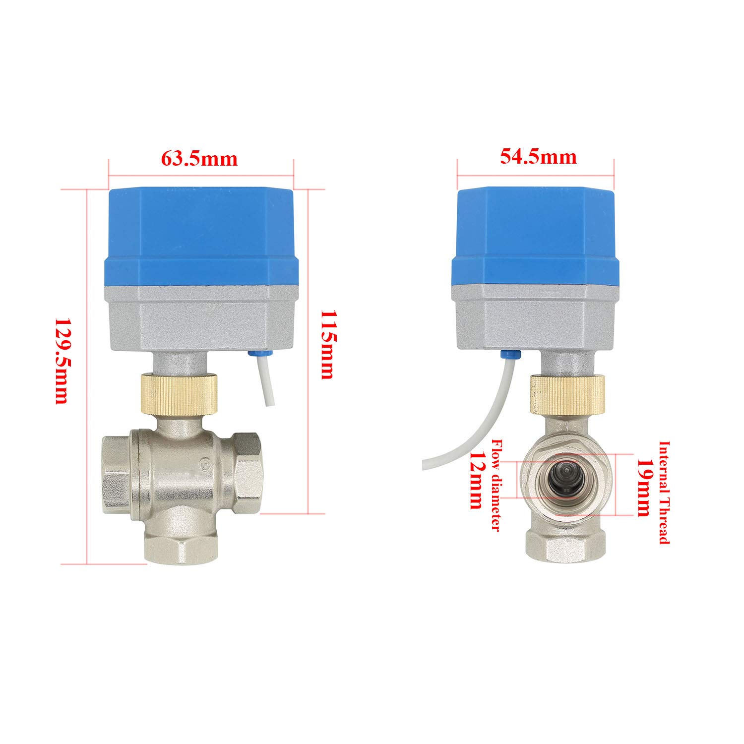 Vanne 3 voies motorisée 12v vanne inox 1/2 electrovanne inox vanne acier inoxidable