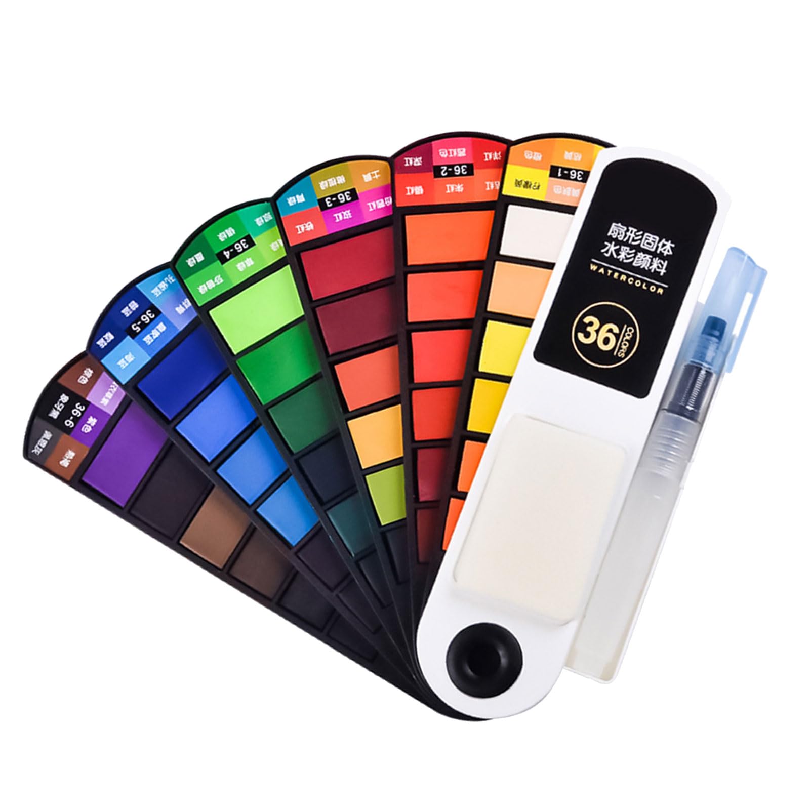 Rbrmhm As The Pic Show 24/36 Color Watercolor Paint Set With Water Brush Pen Sponge Artist Art Set For Beginner Watercolor Painting