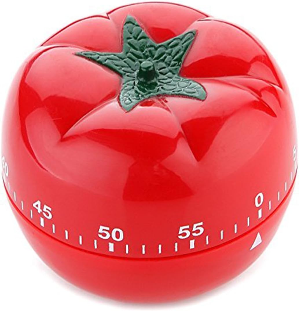Novolix Tomato Shape 60 Minutes Timer Kitchen Gadget Mechanical Rotating Alarm