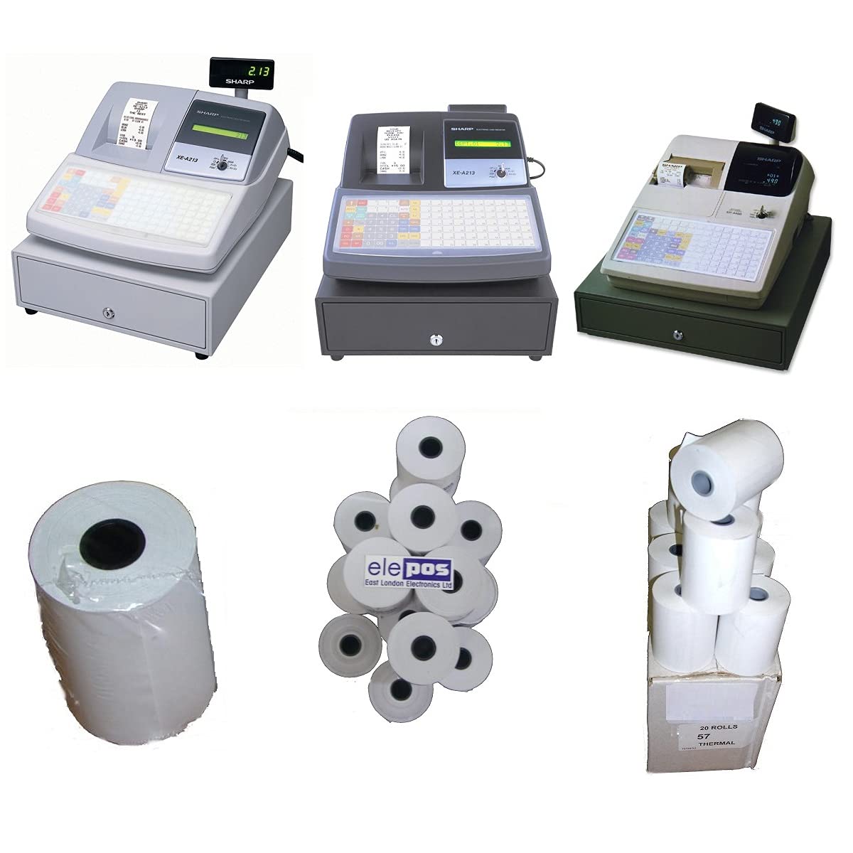 Rolls to Fit Sharp XE-A212, XEA212, Sharp-212, Sharp XE-A213, XEA213, Sharp-213, Sharp ER-A490, ERA490, Sharp-490 Cash Register
