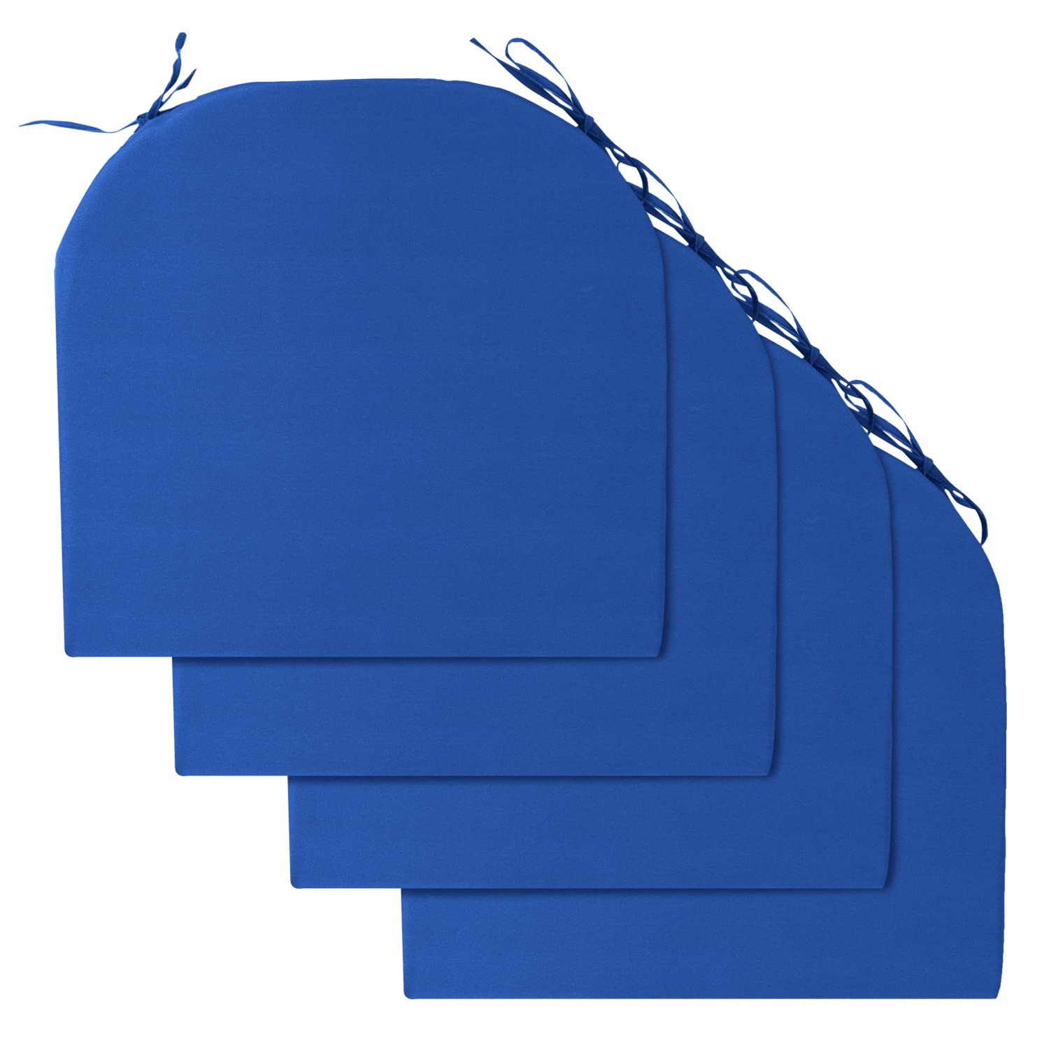 LOVTEX Outdoor Chair Cushions 17"x16"x2" Pack of 4, Patio Cushions for Outdoor Furniture, Water Resistant Round Corner Seat Cushions, Royal Blue