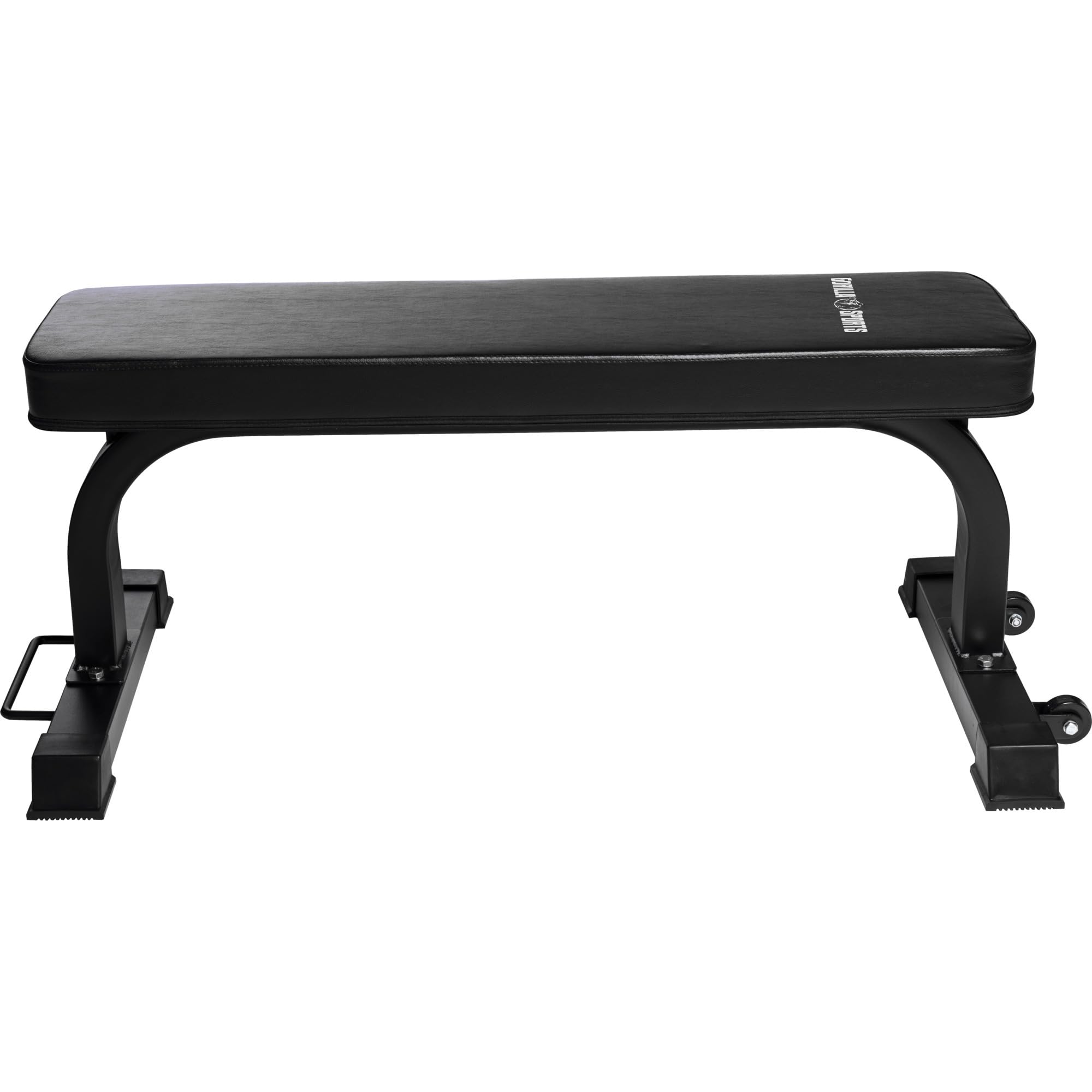 GORILLA SPORTS® Banc de Musculation Plat - à Roulettes, Charge Max. 200 kg, en Acier, 56,3x125,3x44 cm, Hauteur 44 cm, en Noir - Haltérophilie, Entraînement, Fitness, Sport, Gym