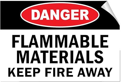 Danger Flammable Material Keep Fire Away Style A Hazard Label Decal Sticker 10 Inches X 14 Inches