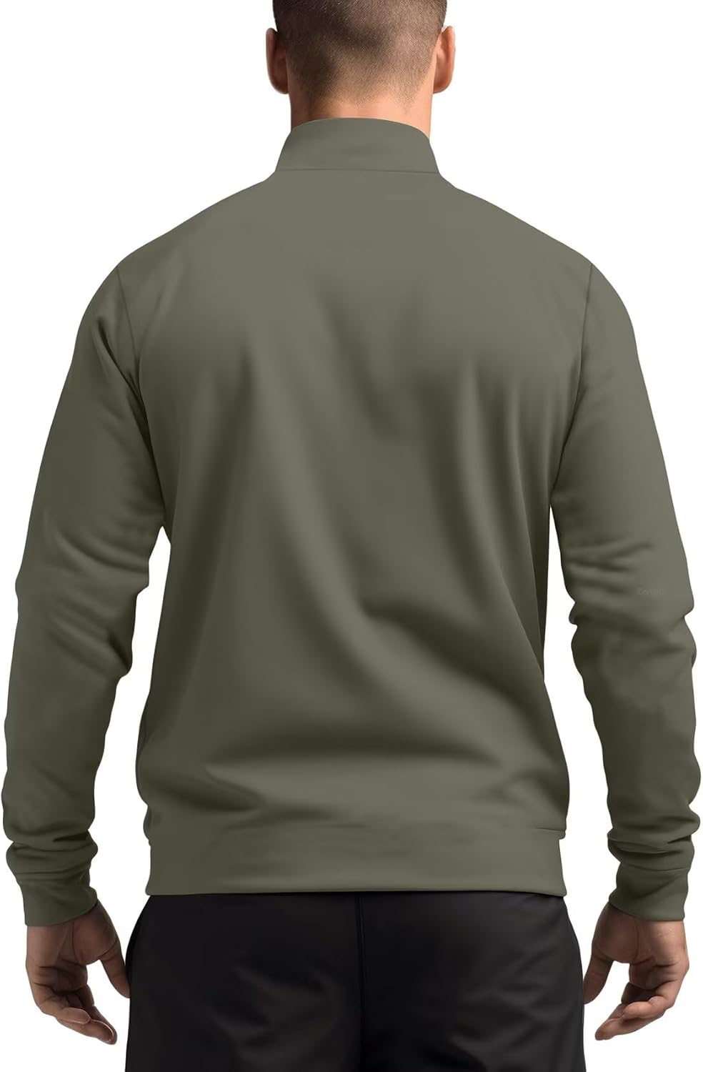 Zengjo Men's Track Jackets Full-Zip Athletic Jacket Sweatshirt Mock Neck with Zipper Pockets - Image 2