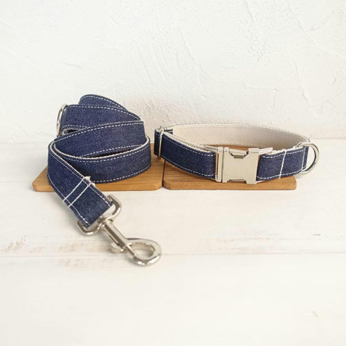 Halsband weiß Hundehalsband und Leine 5 Größen,Hundehalsband,M-Hundehalsband Leine Set-XL