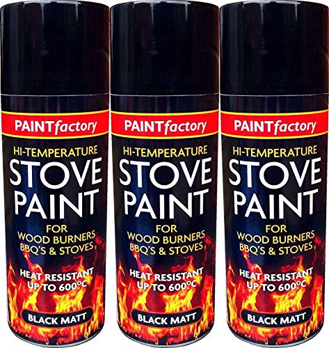 400ML High Temperature Matt Black Spray Paint for Metal, Wood & Plastic