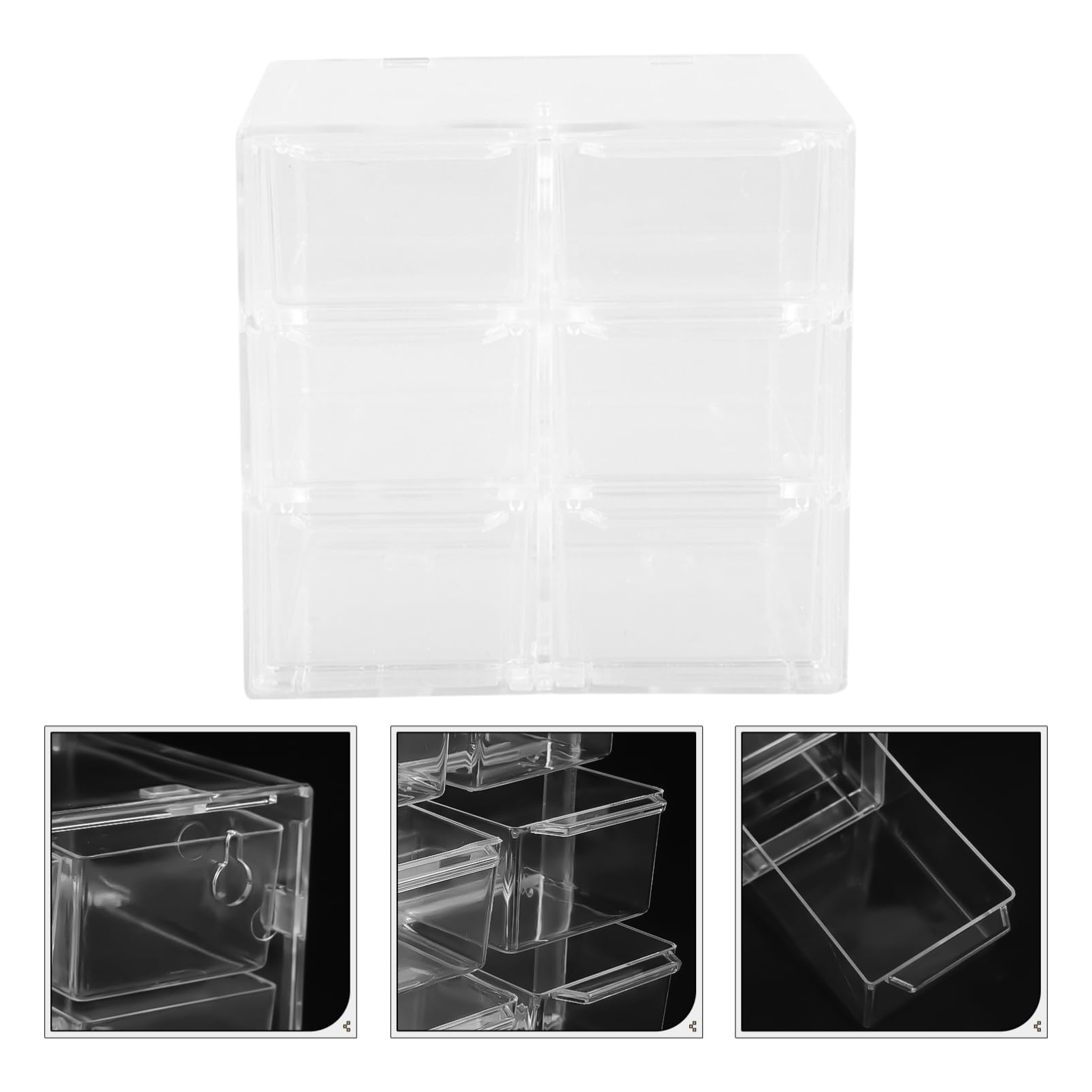 Healeved 4pezzi Organizer Per Lenti Contatto Trasparente Scatola Con Comparti Per Ottimizzare Lo Stoccaggio Design Compatto e Portatile Per Casa e Viaggi