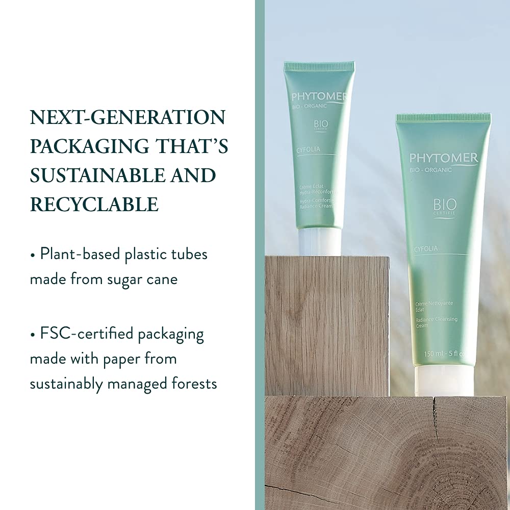 Phytomer Cyfolia Organic Cleansing Cream | Healthy, All-Natural Facial Cleanser | Certified Organic | Gentle Face Cleanser & Makeup Remover | Radiant, Glowing, Softer Skin | 150 ml - Image 5