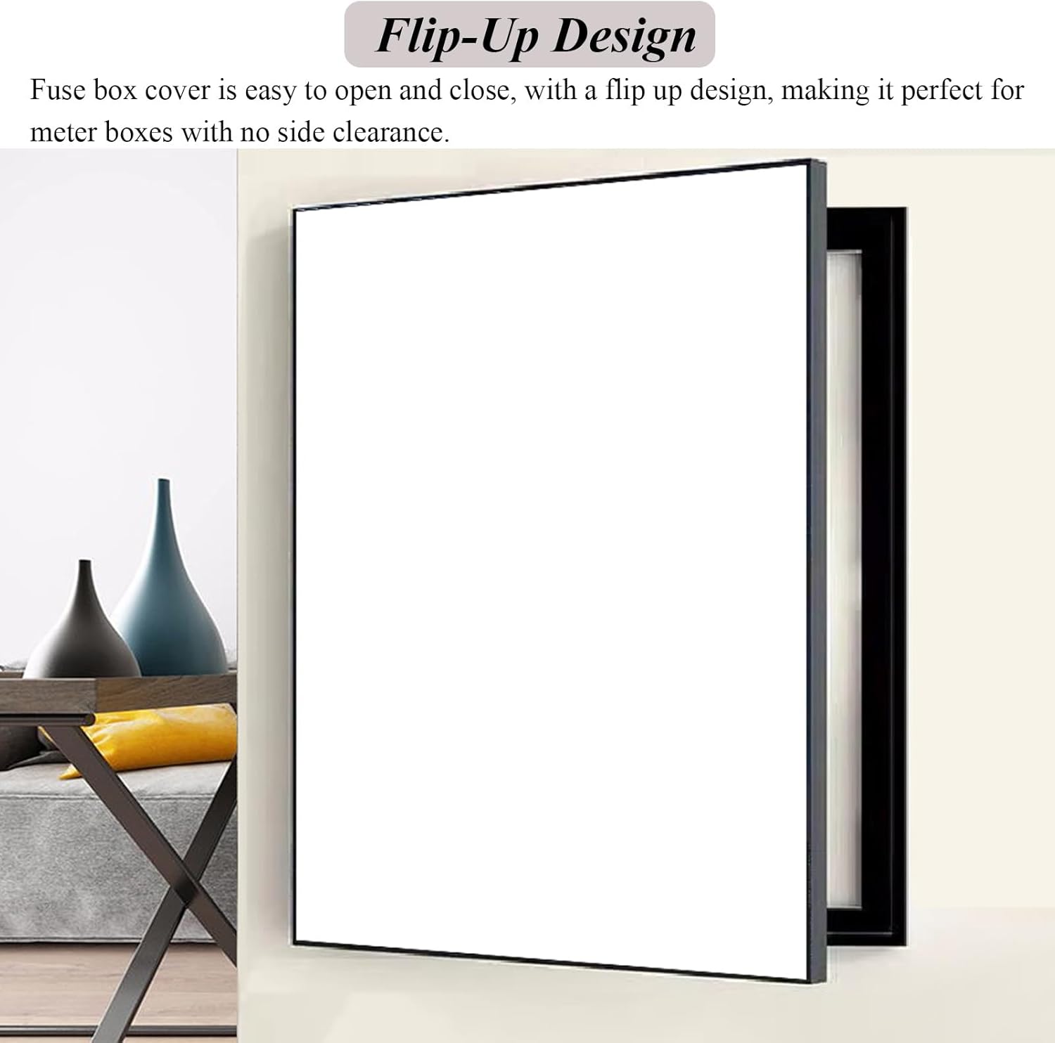 Decorative Fuse Box Cover Cabinet - Solid Circuit Breaker Panel Art, Wall-Mounted Electrical Panel Cover, Flip-Up Meter Switch Box (Style M, 60x80cm)