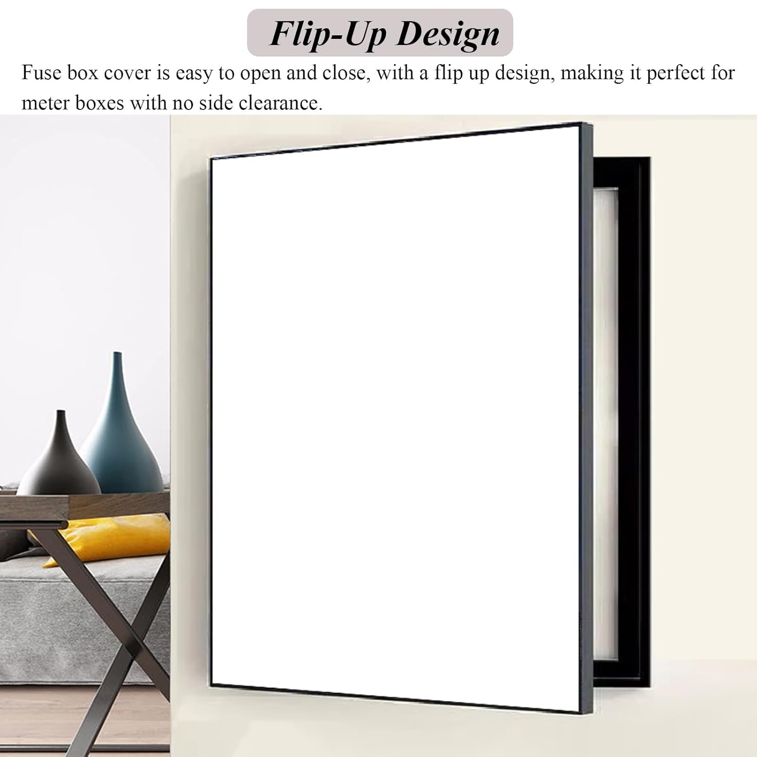 Electl Panel Cover for 12" 14" 16" 18" 20" 24" Cuit Breaker, Black/White/Gray Cabinet, Electric Meter Box Cover, 45 x 55cm (17 3/4" x 21 5/8") - & Slish