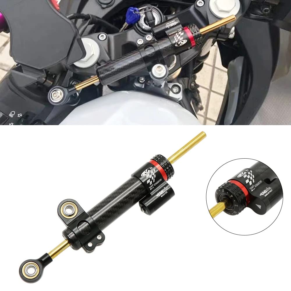Matrix Amortiguador Estabilizador de de dirección Universal para Motos de Carretera, pitbike, Enduro, Trial (252mm.)