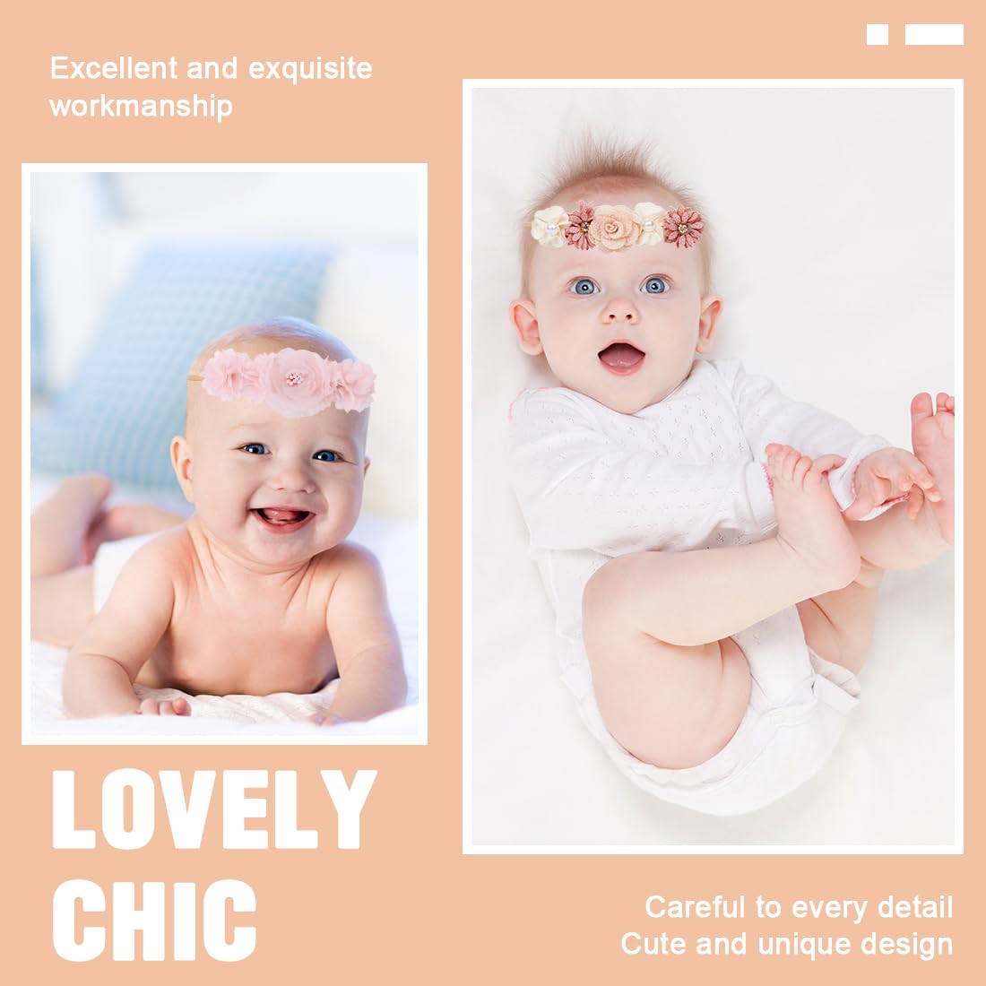 3 Pezzi Fasce Per Capelli Per Bambina,Fasce in Grosgrain per Bambine Floreale Copricapo Elastici Fascette Neonata Nastri Capelli per Neonati,Ragazze,Bambini Piccoli,Accessori per la Fotografia