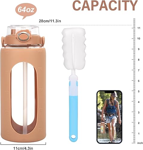 Miniatura 6 de XIAPIA Botella de agua para niños con pajita de 12 oz