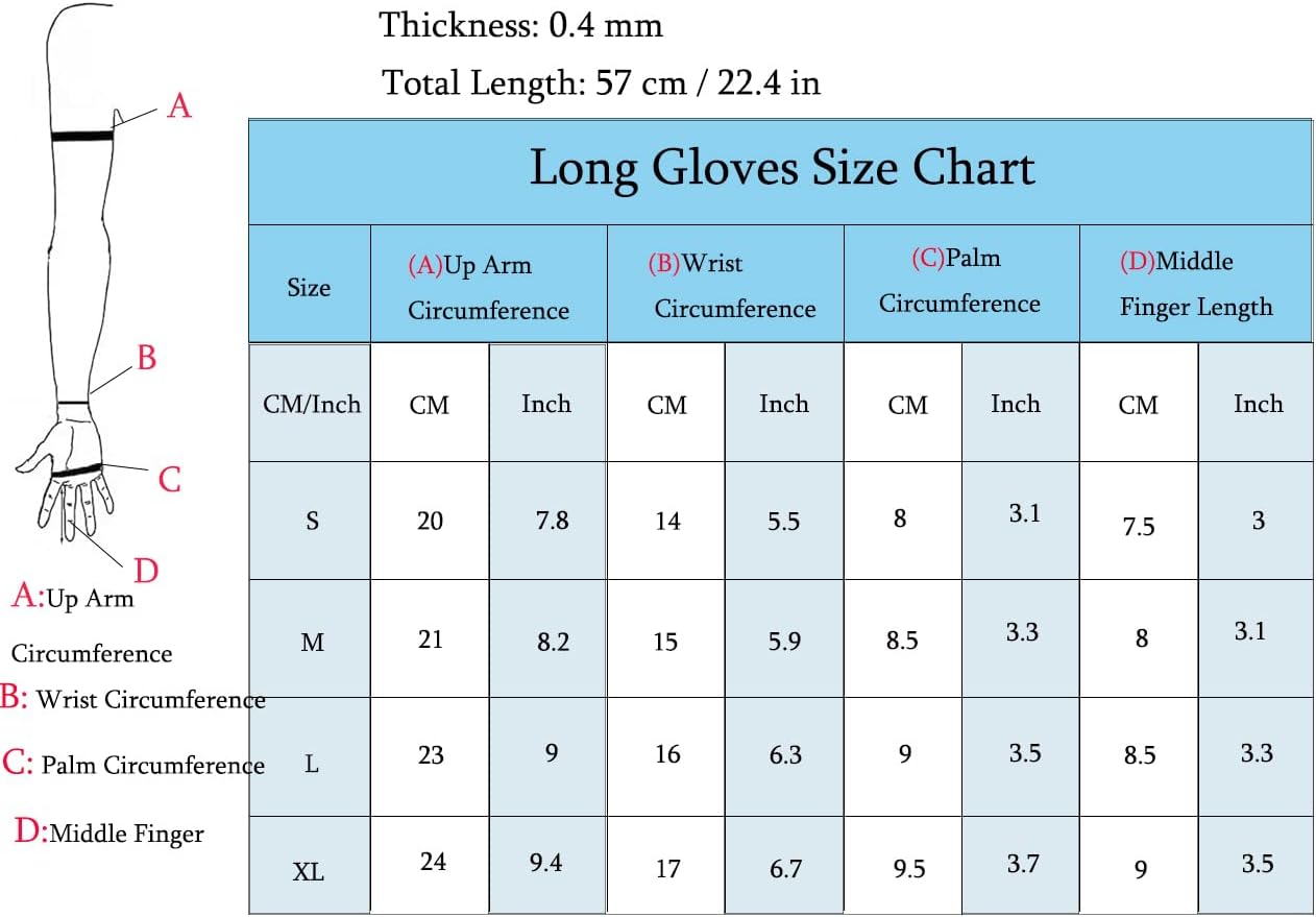 Black Latex Long Gloves for Women Men,Rubber Gloves Cosplay Clothing Party Clubwear - Image 6