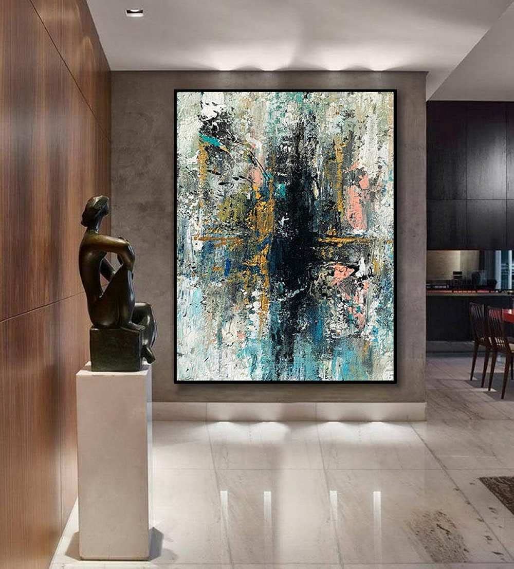 Mano Pintura Óleo Pintada Cuadros,Arte Abstracto Pintura Acrílica 100% Pintada A Mano Obras De Arte De Paisaje Arte De Pared Extra Grande Sin Marco Pinturas Frías Decoración Del Hogar Para El Dor