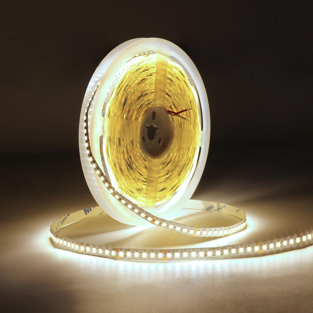 Tayire DC24V LED Streifen Natürliches Weiß 4000K 10m, LED kann geschnitten werden SMD Strip 1800 LEDs, 8 mm breit, flexibles DIY Streifen, für TV, Schlafzimmerbeleuchtung (ohne Netzteil)