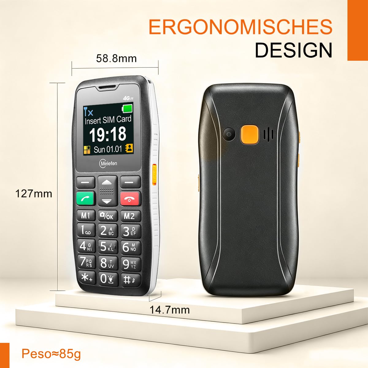 Teléfono 4G para Mayores,Teclas Grandes,SOS,Base de Carga,Fácil de Usar | Cellulare 4G adatto agli anziani,con volume alto,composizione rapida con un tasto,doppia ricarica grande e sblocco scorrendo